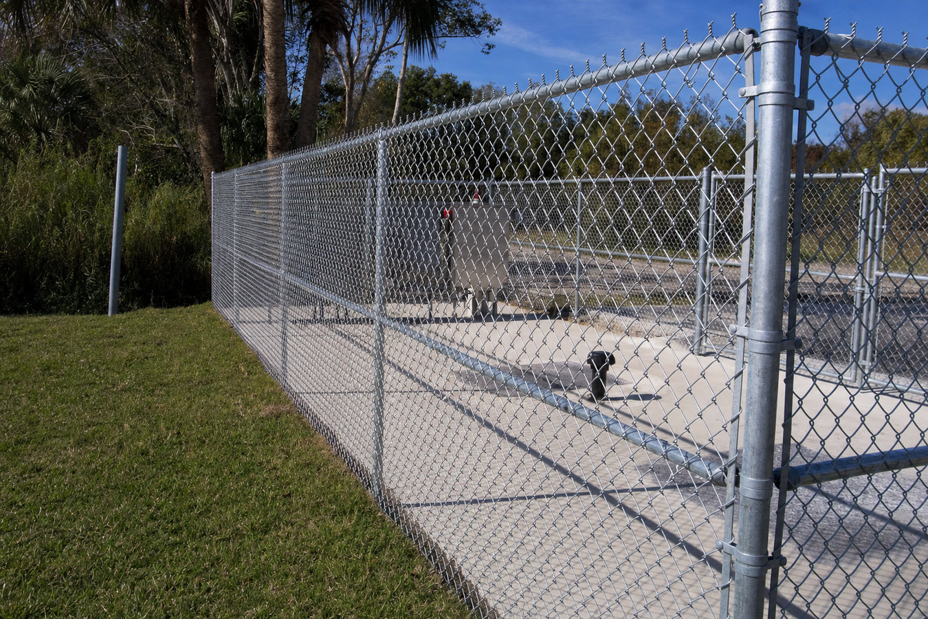 Chain link fence installation
