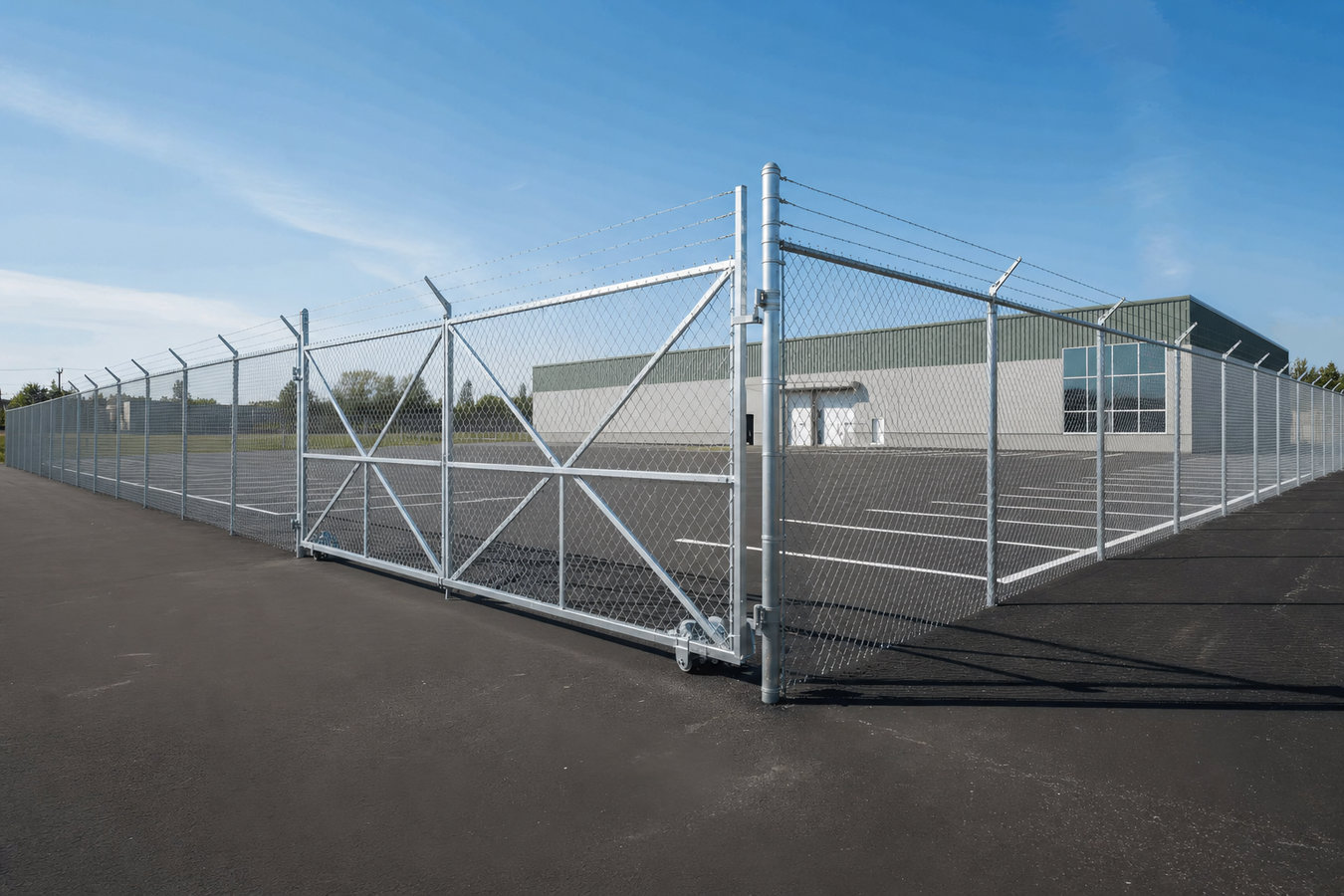 Commercial fence installation